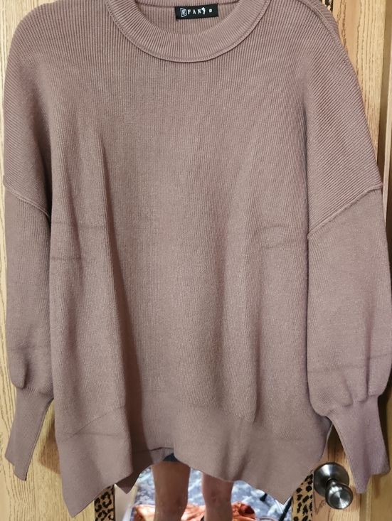 Efan Sweaters - E FAN Relaxed Crewneck Sweater in Brown
